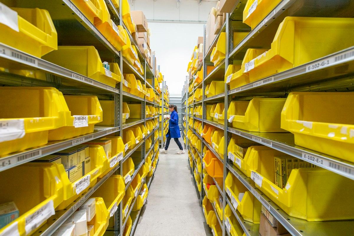 Organized palletized storage facility with 24/7 security and fire protection